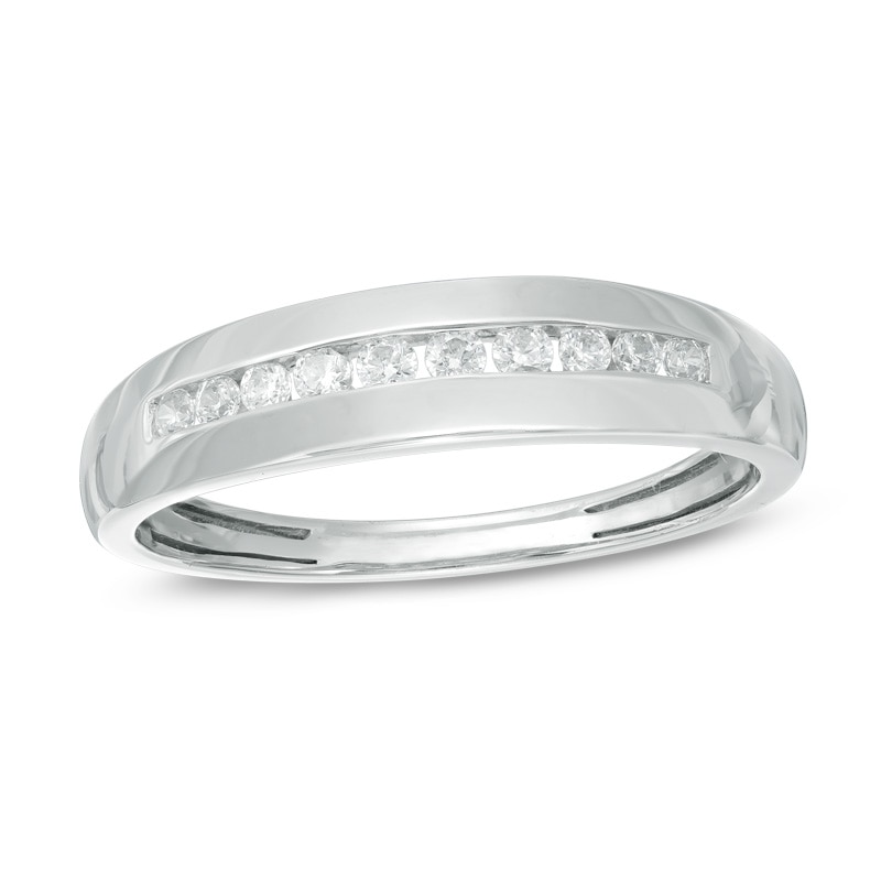 Main Image 1 of Previously Owned - 1/4 CT. T.W. Diamond Wedding Band in 10K White Gold
