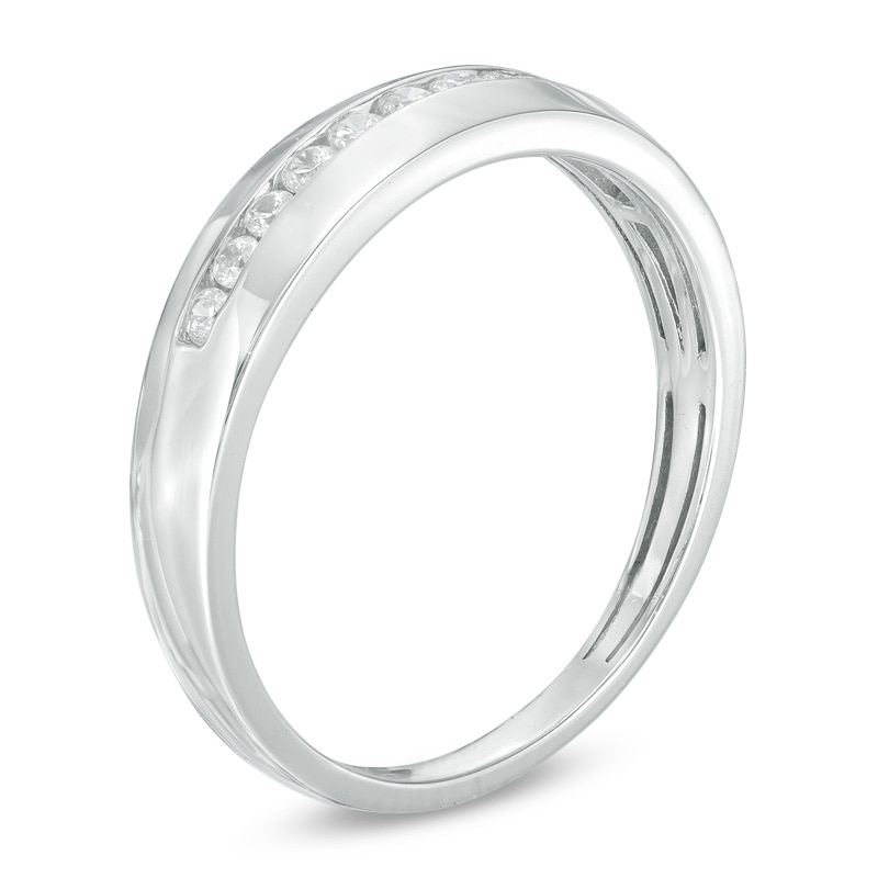 Main Image 2 of Previously Owned - 1/4 CT. T.W. Diamond Wedding Band in 10K White Gold
