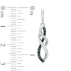 Previously Owned - 1/4 CT. T.W. Enhanced Black and White Diamond Twist Drop Earrings in 10K White Gold