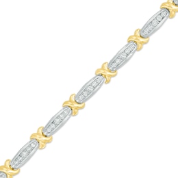 Previously Owned - 1 CT. T.W. Diamond &quot;X&quot; Bracelet in 10K White Gold