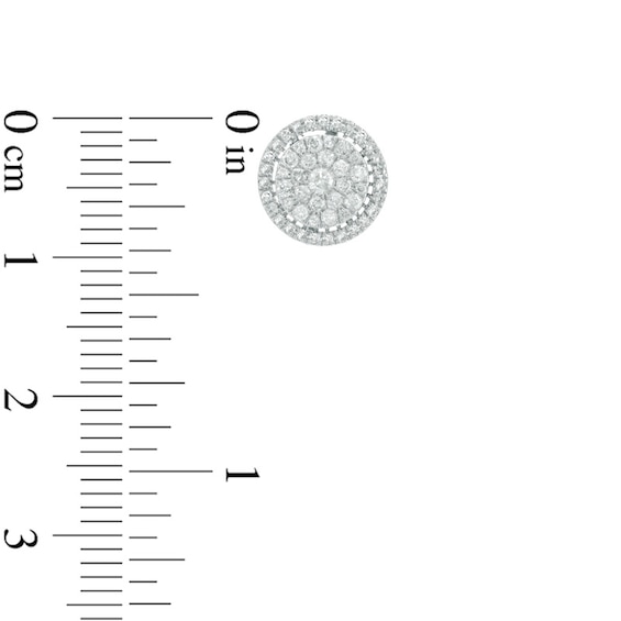 Previously Owned - 1/2 CT. T.W. Composite Diamond Frame Stud Earrings in 10K White Gold Previously Owned - 1/2 CT. T.W. Composite Diamond Frame Stud Earrings in 10K White Gold
