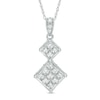 Thumbnail Image 1 of Previously Owned - 1 CT. T.W. Princess-Cut Double Composite Diamond Pendant in 10K White Gold