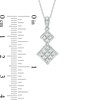 Thumbnail Image 2 of Previously Owned - 1 CT. T.W. Princess-Cut Double Composite Diamond Pendant in 10K White Gold