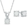 Thumbnail Image 1 of Previously Owned - 1/4 CT. T.W. Diamond Solitaire Pendant and Earrings Set in 10K White Gold