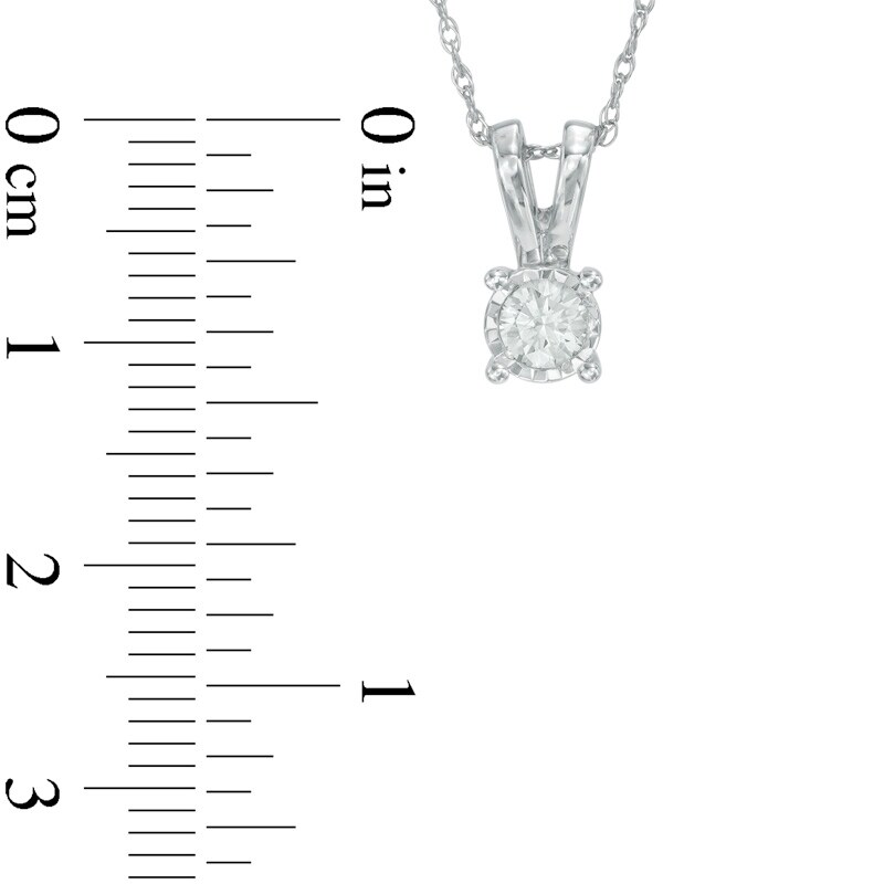 Main Image 2 of Previously Owned - 1/4 CT. T.W. Diamond Solitaire Pendant and Earrings Set in 10K White Gold