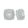 Thumbnail Image 0 of Previously Owned - 1/4 CT. T.W. Diamond Square Frame Stud Earrings in 10K White Gold