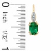 Previously Owned - Cushion-Cut Lab-Created Emerald and Diamond Accent Drop Earrings in 10K Gold
