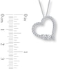 Thumbnail Image 2 of Previously Owned - Ever Us™ 1/2 CT. T.W. Two-Stone Diamond Tilted Heart Necklace in 14K White Gold - 19"