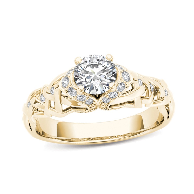 Previously Owned - 1/2 CT. T.W. Diamond Lattice Engagement Ring in 14K Gold