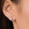 Thumbnail Image 3 of Previously Owned - 1/8 CT. T.W. Diamond Love Knot Stud Earrings in 10K Rose Gold