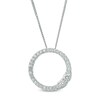 Thumbnail Image 0 of Previously Owned - Ever Us® 1/3 CT. T.W. Two-Stone Diamond Open Circle Pendant in 14K White Gold - 19"