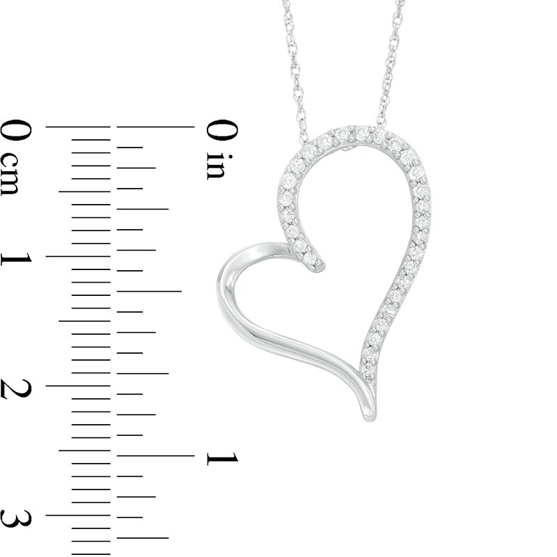 Previously Owned - 1/6 CT. T.W. Diamond Heart Pendant in 10K White Gold