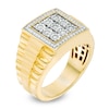 Thumbnail Image 1 of Previously Owned - Men's 1/4 CT. T.W. Composite Diamond Square Frame Stepped Shank Satin Ring in 10K Gold