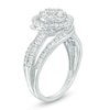 Thumbnail Image 2 of Previously Owned - 1 CT. T.W. Composite Diamond Frame Swirl Bypass Engagement Ring in 10K White Gold