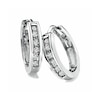 Previously Owned - 1/4 CT. T.W. Diamond Huggie Hoop Earrings in 10K White Gold