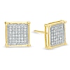 Thumbnail Image 1 of Previously Owned - 1/4 CT. T.W. Diamond Micro-Pavé Square Stud Earrings in 10K Gold
