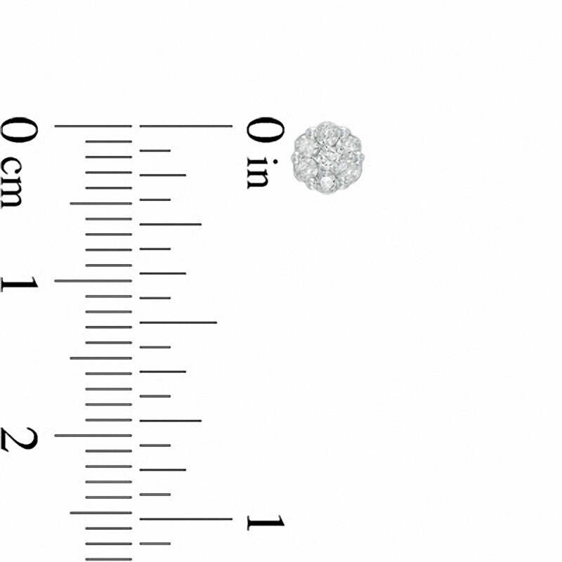 Main Image 2 of Previously Owned - 1/5 CT. T.W. Diamond Flower Stud Earrings in 10K White Gold