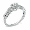 Thumbnail Image 2 of Previously Owned - 1/8 CT. T.W. Heart-Shaped Multi-Diamond Vintage-Style Promise Ring in 10K White Gold