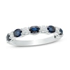 Thumbnail Image 1 of Previously Owned - Vera Wang Love Collection Oval Blue Sapphire and 3/8 CT. T.W. Diamond Band in 14K White Gold