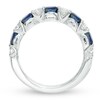 Thumbnail Image 3 of Previously Owned - Vera Wang Love Collection Oval Blue Sapphire and 3/8 CT. T.W. Diamond Band in 14K White Gold