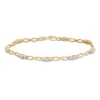 Thumbnail Image 2 of Previously Owned - 1/10 CT. T.W. Diamond Three Stone Infinity Bracelet in 10K Gold - 7.25"