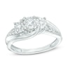 Thumbnail Image 0 of Previously Owned - 1/4 CT. T.W. Diamond Past Present Future® Bypass Engagement Ring in 10K White Gold