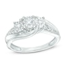 Thumbnail Image 1 of Previously Owned - 1/4 CT. T.W. Diamond Past Present Future® Bypass Engagement Ring in 10K White Gold