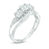 Thumbnail Image 1 of Previously Owned - 1/4 CT. T.W. Diamond Past Present Future® Bypass Engagement Ring in 10K White Gold