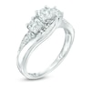 Thumbnail Image 2 of Previously Owned - 1/4 CT. T.W. Diamond Past Present Future® Bypass Engagement Ring in 10K White Gold