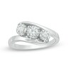 Thumbnail Image 1 of Previously Owned - 1/4 CT. T.W. Diamond Past Present Future® Bypass Engagement Ring in 10K White Gold