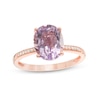 Thumbnail Image 0 of Previously Owned - Oval Rose de France Amethyst and 1/20 Ct. T.W. Diamond Ring in 14K Rose Gold