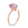 Thumbnail Image 1 of Previously Owned - Oval Rose de France Amethyst and 1/20 Ct. T.W. Diamond Ring in 14K Rose Gold