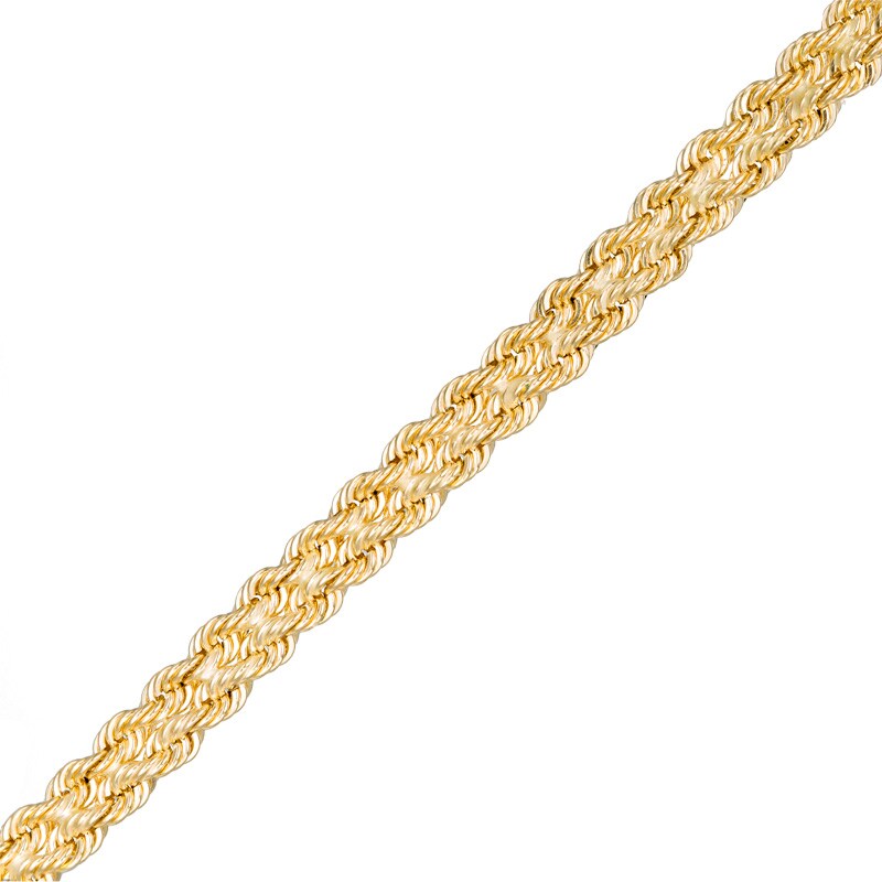 Main Image 1 of Previously Owned - Made in Italy 4.2mm Double Rope Chain Bracelet in 14K Gold - 7.5"