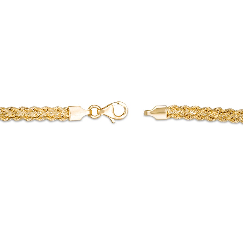 Main Image 2 of Previously Owned - Made in Italy 4.2mm Double Rope Chain Bracelet in 14K Gold - 7.5"