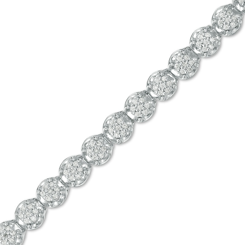 Main Image 1 of Previously Owned - 1 CT. T.W. Composite Diamond Tennis Bracelet in 10K White Gold