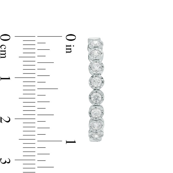 Previously Owned - 1 CT. T.W. Diamond Hoop Earrings in 10K White Gold Previously Owned - 1 CT. T.W. Diamond Hoop Earrings in 10K White Gold