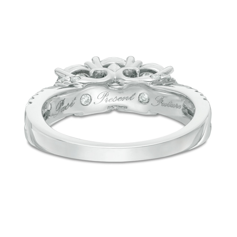 Main Image 3 of Previously Owned - 1 CT. T.W. Diamond Past Present Future® Split Shank Engagement Ring in 10K White Gold