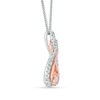 Thumbnail Image 3 of Previously Owned - Interwoven™ 1/6 CT. T.W. Diamond Pendant in Sterling Silver and 10K Rose Gold - 19"