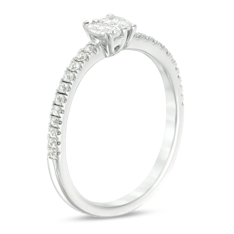 Main Image 2 of Previously Owned - Ever Us® 1/3 CT. T.W. Two-Stone Pear-Shaped Diamond Ring in 10K White Gold