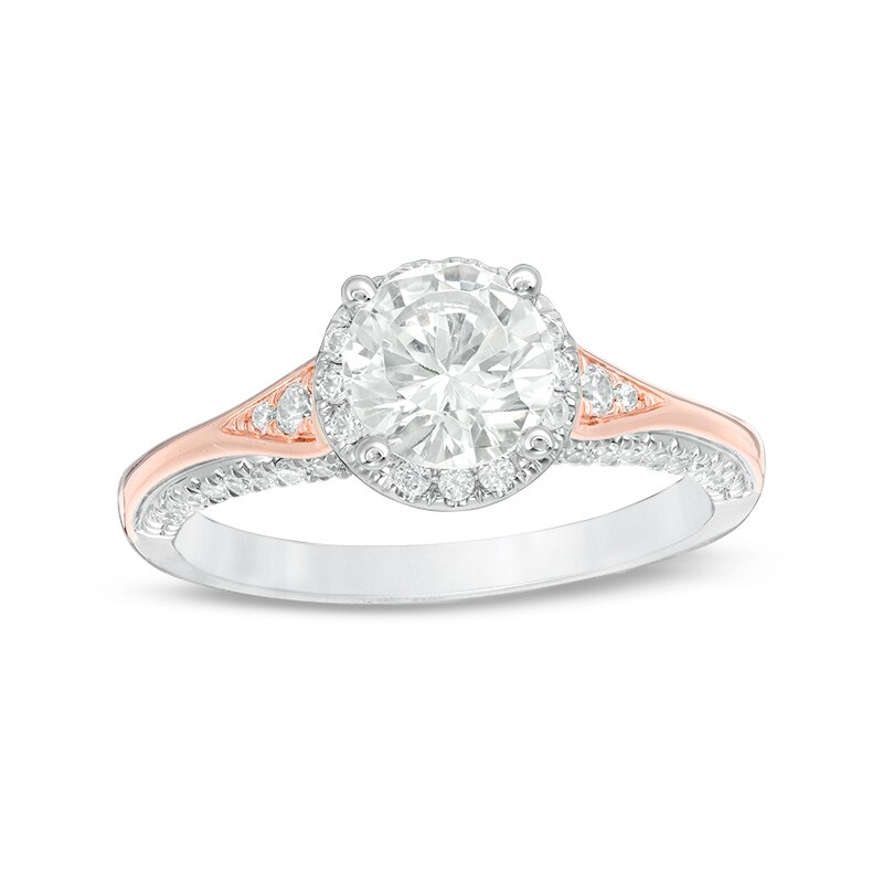 Previously Owned - 1-1/4 CT. T.W. Diamond Frame Engagement Ring in 14K Two-Tone Gold