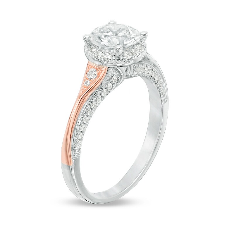 Previously Owned - 1-1/4 CT. T.W. Diamond Frame Engagement Ring in 14K Two-Tone Gold