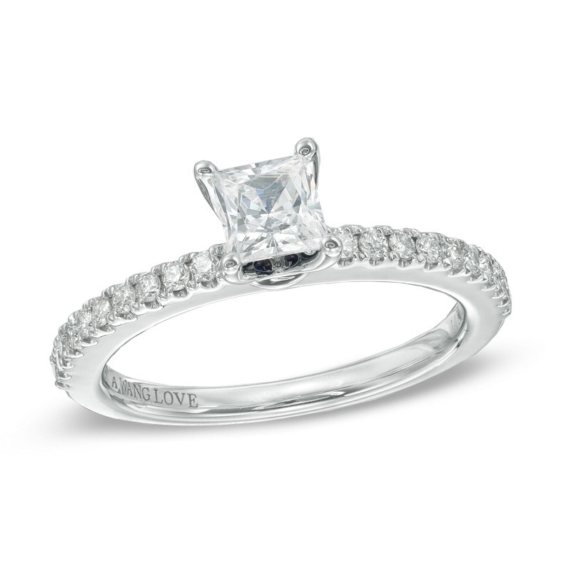 Previously Owned - Vera Wang Love Collection 5/8 CT. T.W. Princess-Cut Diamond Engagement Ring in 14K White Gold