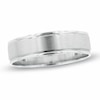Thumbnail Image 1 of Previously Owned - Men's 6.0mm Bevelled Edge Wedding Band in 10K White Gold