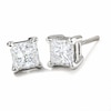 Thumbnail Image 1 of Previously Owned - 1 CT. T.W. Princess-Cut Diamond Solitaire Earrings in 14K White Gold