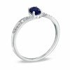 Thumbnail Image 2 of Previously Owned - Oval Blue Sapphire and Diamond Accent Engagement Ring in 10K White Gold