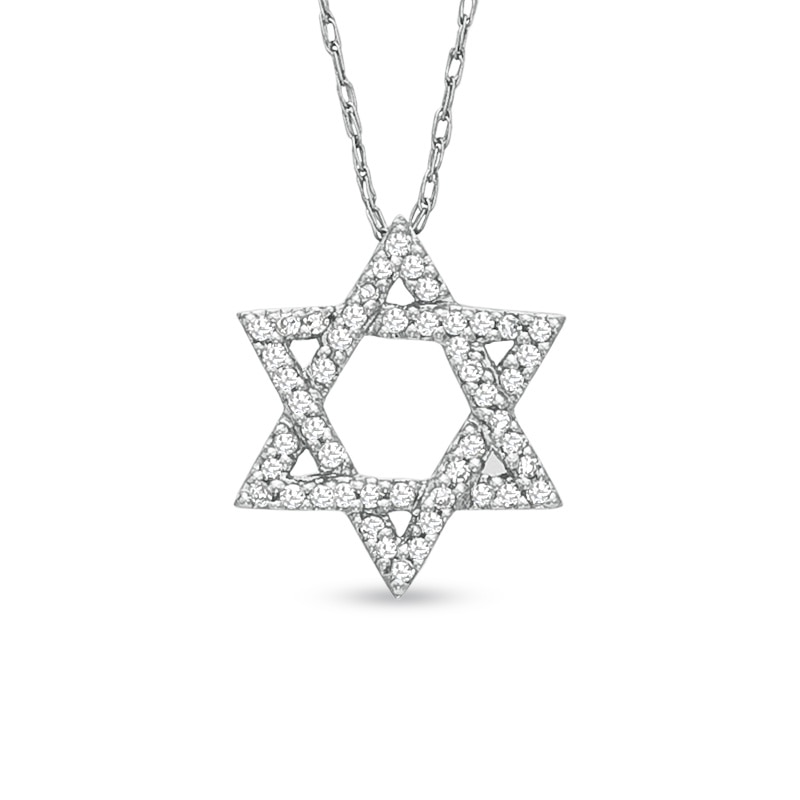 Main Image 1 of Previously Owned - 1/7 CT. T.W. Diamond Star of David Pendant in 10K White Gold