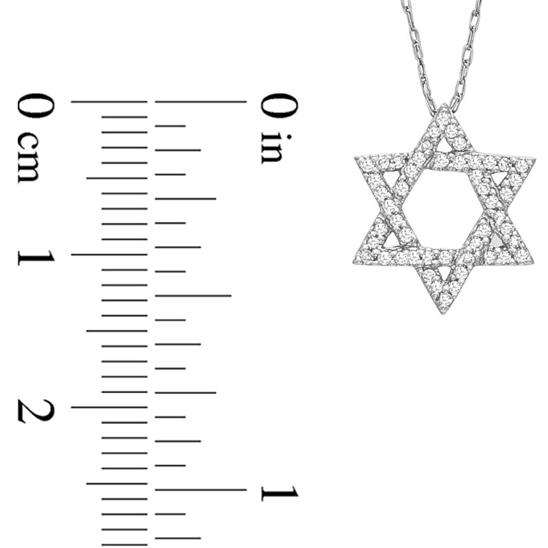 Main Image 2 of Previously Owned - 1/7 CT. T.W. Diamond Star of David Pendant in 10K White Gold