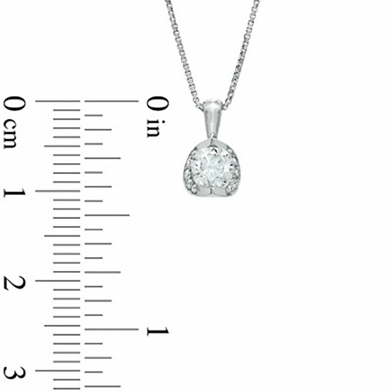 Main Image 2 of Previously Owned - 1/2 CT. T.W. Diamond Tension-Set Pendant in 14K White Gold (I/I2) - 17"