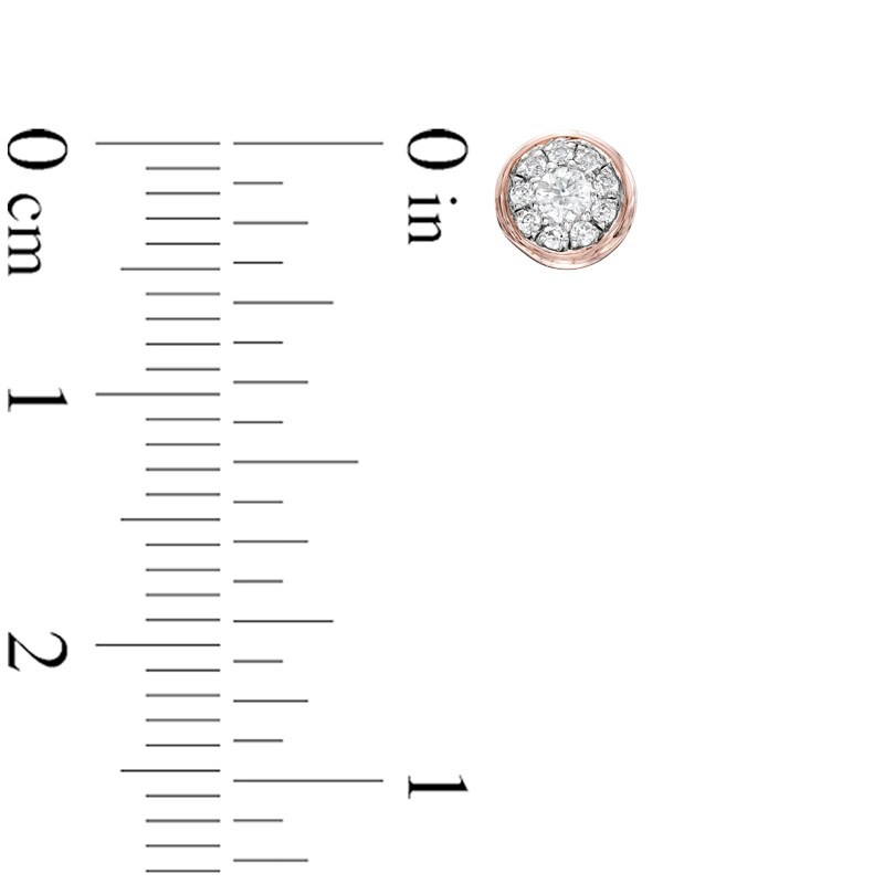 Main Image 2 of Previously Owned - 1/8 CT. T.W. Diamond Cluster Stud Earrings in 10K Rose Gold