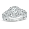 Thumbnail Image 1 of Previously Owned - Celebration Ideal 1-1/2 CT. T.W. Diamond Frame Engagement Ring in 14K White Gold